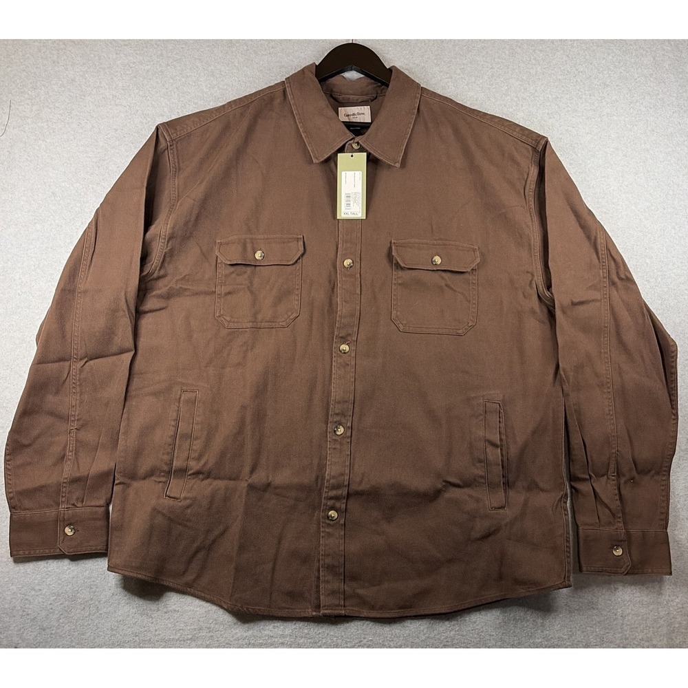 Goodfellow & Co. Vintage Long Sleeve Utility Shirt in Brown - Men's XXL Tall - Picture 3 of 10